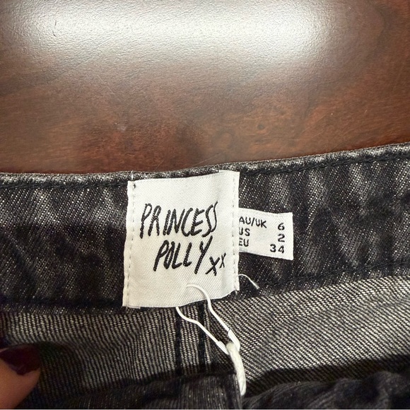 Princess Polly Charcoal Flare Jeans - Picture 4 of 5